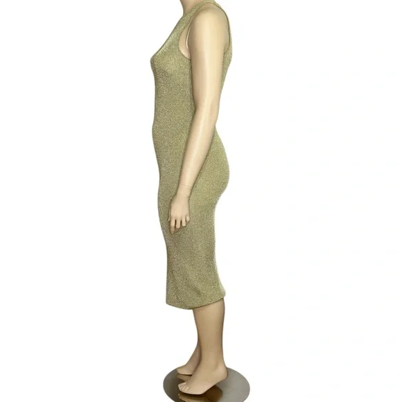 A.L.C. Ashley Knit Dress, Metallic Bright Gold, XL
